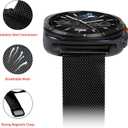 3 x Compatible With Samsung Galaxy Watch Ultra 47MM (2024) Bands For Women Men Magnetic Stainless Steel Straps.