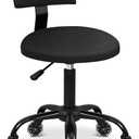 Rolling Shop Stool with Wheels,Mechanic Garage Stool Chair with Adjustable Height 15.55"-18.3",Heavy Duty Swivel Roller Seat for Garage,Salon and Tattoo Beauty, Black