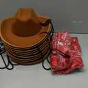 Funtery 10 Sets Kids Cowboy Hat and Red Bandanna for Age 3-10 Toddler Cowboy Hat for Boys Girls Birthday Cosplay Party Favors
