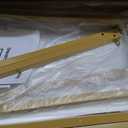 WOHOMO White Faux Marble Folding Desk, 31.5" Small Desk for Small Spaces with Gold Legs, Easy Assemble Foldable Computer Desk, Mini Portable Working Table for Home Office, White and Gold