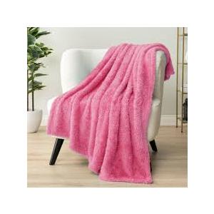 Sherpa Throw Blanket for Couch Sofa, Pink Fluffy Warm Plush Blanket for Bed, Cozy Super Soft Lightweight Throw, Fuzzy Decorative Blanket, All Season Home, 50x60, Pink 