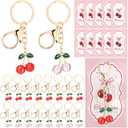 Sureio Cherry Keychain Party Gift Cherry Keyring Bulk Charm Accessories Souvenir for Women Guests Baptism