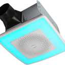 Broan-NuTone ChromaComfort Bathroom Exhaust Fan with Bluetooth Speaker, Powerful 110CFM/1.5 Sones, 24-color LED Light, SPK110RGBL, Wall Switch