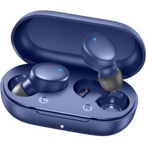 MOZOTER S8 Mini Wireless Earbuds Bluetooth 5.3 in Ear Light-Weight Headphones,60Hrs Playtime Ear Buds with Charging Case,Built-in Microphone Headset,Premium Sound with Deep Bass for Sport-Blue