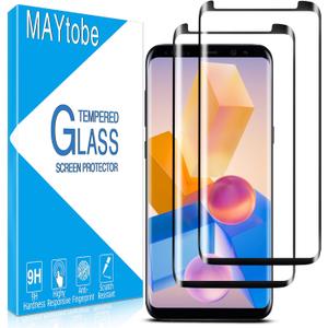 MAYtobe [2-Pack for Samsung Galaxy S9 Plus, Galaxy S9+ Screen Protector Tempered Glass 3D curved, no bubbles, scratch-resistant, easy to install
