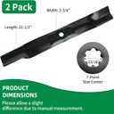 AM137327 High Lift Blades Compatible with John Dee re 42" Deck Cut, AM141032 Mower Blade Fit for D105 D125 D130 LT150 LA135 Z225 EZtrak Lawn Tractor, Replaces AM141034, M154061, M154062, 2 PACK