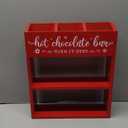 Huray Rayho Wooden Hot Chocolate Bar Organizer Coffee Bar Station Christmas Hot Cocoa Bar Container Storage Box for Mug Coffee Cup Hot Cocoa Supplies Accessory Kitchen Home Decor House Warming Gift