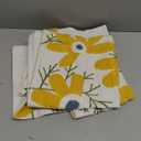 Embroidered Throw Pillow Cover Boho Beige Yellow 2PCS Pillow Covers for Couch Sofa Cotton Linen Daisy Floral Bohemian Pillow Covers 3D Big Flowers Botanical Pillowcase Covers 18x18 Inch