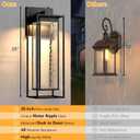 Giant LED Porch Lights Outdoor, Black Dusk to Dawn Outdoor Lighting, Waterproof Exterior Wall Mount Lantern Sconce, Outside Wall Light for House Doorway Front Door, 28 Inches