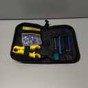 KOTTO Coax Cable Crimper Kit - Adjustable Compression Tool for RG6, RG59, RG11 - Includes Coaxial Cable Stripper and 20 F Compression Connectors