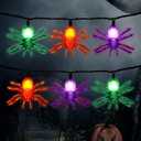 Sparkling Halloween String Lights, 12ft 20 LED Glitter Spiders, UL Certified Plug in Indoor Halloween Decor for Home, Mantle, Window & Party