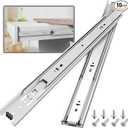 10 Pair Full Extension Ball Bearing Drawer Slides 8 10 12 14 16 18 20 22 24 Inch 100 LB Load Capacity Side Mount File Cabinet Rails Dresser Metal Runner Trash Can Kitchen (22 inch, Silver)