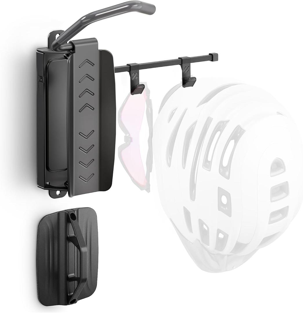monTEK Swivel Bike Wall Mount, Bike Hangers for Garage, Bike Wall Mount with Two Extra Storage Hooks, Bike Hanger Wall Mount for Space Saving, Bike Rack Garage Holds Up to 77 lbs