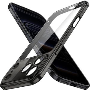 JETech Slim Case for iPhone 17 Pro Max 6.9-Inch with Camera Lens Full Protection, Ultra-Thin Lightweight Clear Minimalist Protective Phone Cover (Black)