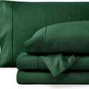 Bare Home Queen Sheet Set - Luxury 1800 Ultra-Soft Microfiber Double Brushed - Deep Pockets - Easy Fit - 4 Piece Set - Bedding Sheets & Pillowcases (Queen, Heathered Forest Green)
