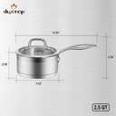 Duxtop Stainless Steel Sauce Pan with Lid, 2.5 Quart Induction Cooking Pot