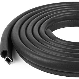 Automotive Door Weather Stripping 12Ft Car Door Rubber Edge Trim Seal Strip Gasket with Top Bulb Easy to Install for Car Bus Camper Boat RV Truck Doors and Home Applications