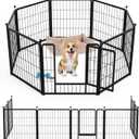Dog Playpen 24 Inch 8 Panels, Ideal Dog Fence for Puppy/Small Dogs Indoor & Outdoor Bliss, Perfect Dog Pen for Camping, Yard, RV, Garden Fence, Black