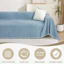 MYSKY HOME Dog Couch Cover Sofa Covers Sectional Couch Covers for 2 Cushion Couch Sofa Chenille Couch Cover Bedroom Futon Couch Covers L Shape Sofa Cover Pet Cunshion Cover, 71" x 118", Dark Blue