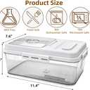 DEAYOU Bread Box for Kitchen Counter, Airtight Bread Storage Container for Homemade Bread, Time Recording Bread Keeper with Lid, Clear Bread Holder for Sourdough, Loaf, Toast, Bagel, Donut, Cookies