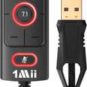 [Upgrade] 1Mii USB Sound Card, 3.5mm Jack Audio Adapter - Virtual 7.1 Surround Sound - USB Adapter for Desktop/Laptop/Game Equipments, External Sound Card No Drivers Needed Plug and Play