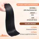 Butterfly Weft Hair Extensions Human Hair Invisible Genius Weft Hair Extensions 100% Real Human Hair Extensions 18 Inch 50g,OVO Hole Micro Hand-Tied Look Straight Hair 1B/4/27