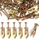 PAGOW 60 Pcs Self-Drilling Metal Screw Anchors Kit, No Drill & Holes in Wall, 30 Pcs Steel Anchors 0.47"x1.18" + 30 Pcs Zinc Screws 0.32"x1.18"