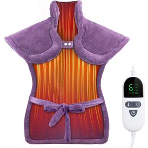 Heating Pad for Neck and Shoulders and Back, Pain Relief Electric Heating Pad Large Size 24X33 with 4 Timers, 6 Heat Levels, Auto-Off, Mothers Day & Birthday Gifts for Women Mom Wife Grandma, Purple