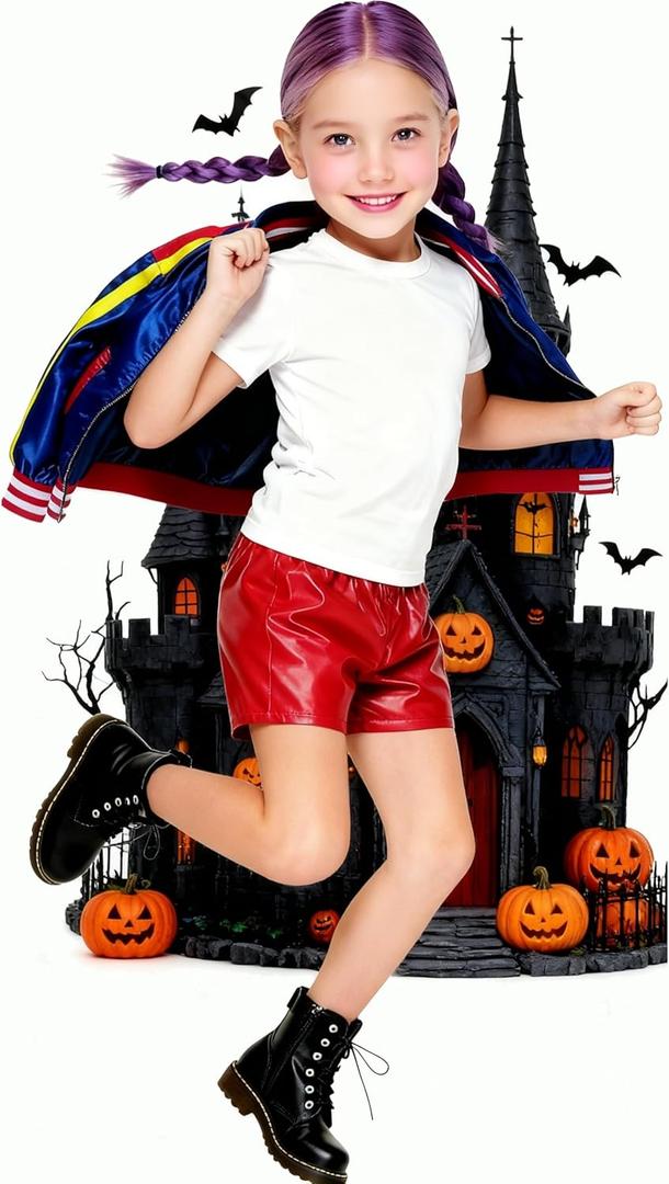 Halloween Costumes, Joker Costume Outfit Set with Jacket, Shorts, & T-Shirt - Superhero Cosplay Costumes, Easy to wear for Cool Teen XL
