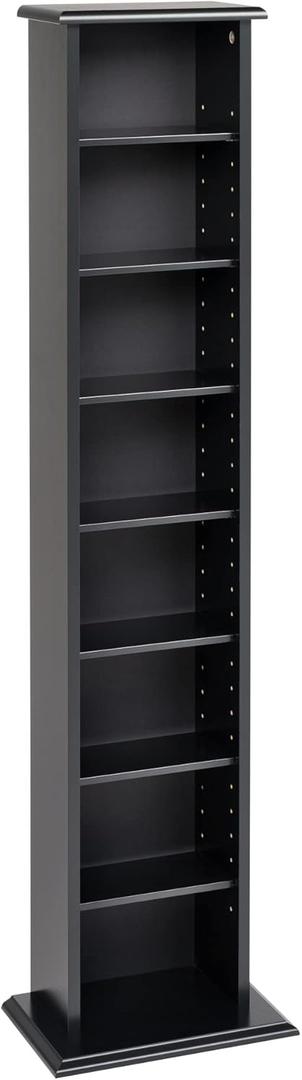 Prepac Narrow Cabinet Media Storage, 13" Wide, Black (13" Wide, Black)