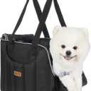 Dog Purse Carrier for Small Dogs Cats Rabbits Up to 13lbs, Lightweight Pet Sling Carriers with Crossbody Strap, Portable Puppy Soft Sided Tote Bag Carrier for Vet,Hiking,Travel Black