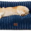 Bedsure ComfyFleece™ Cute Dog Couch for Medium Dogs - As Seen on TV on Good Day New York, Dog Couch Bed with Removable, Washable Cover, Supportive Pet Sofa, for Medium Large Dogs, 36inch, Night Blue