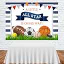 Lofaris A Little All Star is On His Way Baby Shower Backdrop Boys Sports Birthday Background Football Basketball Tennies Golf Newborn Baby Party Decorations Banner Photo Studio Booth Props 7x5ft