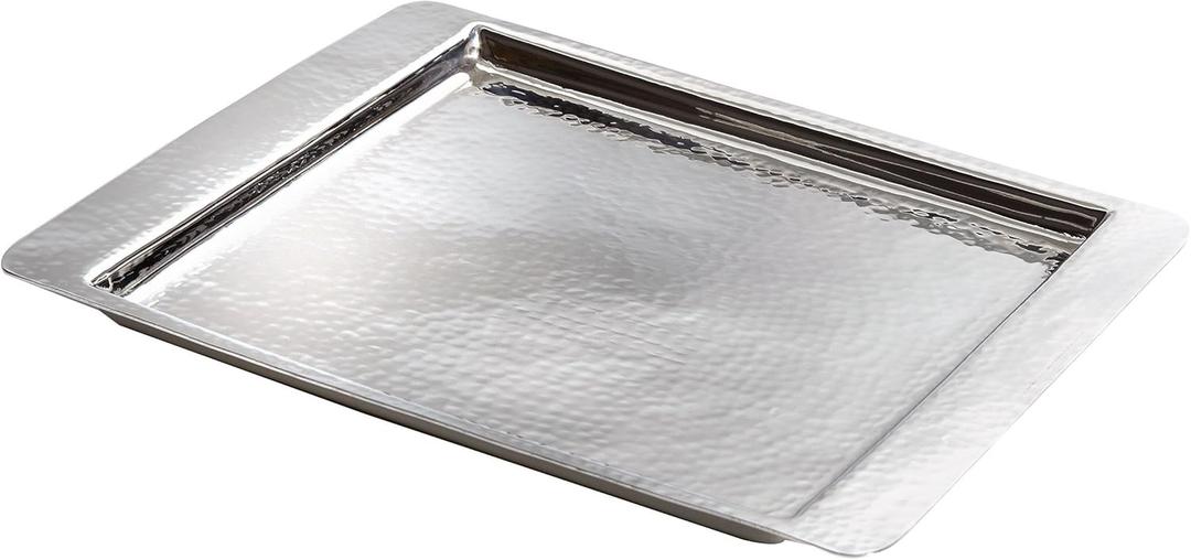 Square Tray, 10 by 8.5-Inch, Silver