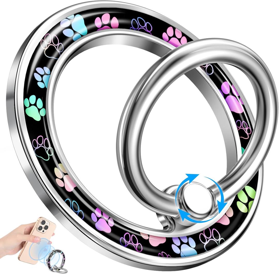 Phone Ring Holder Compatible with MagSafe - Magnetic Cell Phone Grip Women Girls Magnet Removable Finger Ring Grip Stand Cute Girly Kawaii Cartoon Dog for iPhone 17 16 15 14 13 Pro Max Plus Air