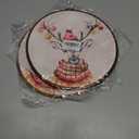 heiyihe Round Christmas Reindeer Canvas Hanging Prints, 10x10 Inches Round Christmas Canvas Frame Wall Art Decor, Embroidery Kit Decor for Home Living Room, Xmas Gift Ideas for Family Friends-A12 2 pc