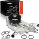 A-Premium Enginie Water Pump [8Cyl 4.8 5.3 6.0L DOHC] w/Thermostat Compatible with GM Cars Chevy, GMC, Cadillac, Hummer, H2, Workhorse - Silverado, Express, Escalade, Tahoe, Sierra, Yukon, 9-7x More