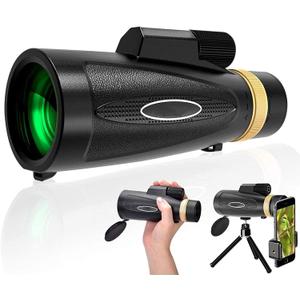 Monocular Telescope, 16X55 High Power HD Monocular with Smartphone Holder & Tripod, Waterproof Monocular with Durable and Clear FMC BAK4 Prism for Bird Watching, Camping, Hiking