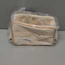 OCHEAL Beige Makeup Bag,Travel Makeup Organizer Bag, Large Capacity Cosmetic Bags For Women Large Travel Toiletry Bag Girls Traveling With Brush Slot And Divider-White