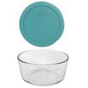 Pyrex 7201 4 Cup Glass Bowl & 7201-PC Turquoise Food Storage Replacement Lid - Made in the USA