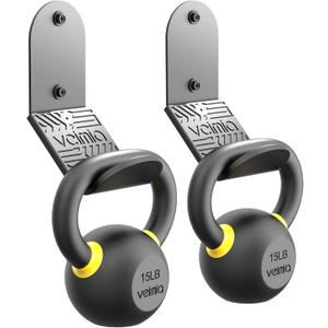 Kettle Bell Wall Rack, Wall Mounted Kettle Bell Storage Hanger, Gym Storage Mount for Many Size Kettlebell, Kettlebell Rack with Rubber mat is Choice for Home or Commercial Gyms (2-PACK)