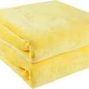 uxcell Flannel Fleece Blanket Twin Size - Soft Lightweight Plush Microfiber Bed Blanket for Sofa or Couch, Machine Washable Blankets Fleeces, Yellow 60x78 Inch