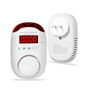 Combination Gas & Carbon Monoxide Detectors Plug in,Hembisen 2in1 Natural Gas Detector & Carbon Monoxide Alarm, CO Detector Alarm & Propane, Explosive Gas Detector for Home,RV,Easy to Install