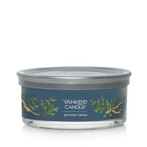 Yankee Candle Bayside Cedar Scented, Signature 12oz Medium Tumbler 5-Wick Candle, Over 16 Hours of Burn Time