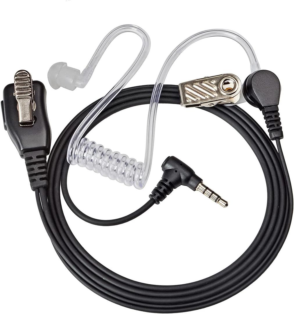 UAYESOK Acoustic Tube Walkie Talkie Earpiece with Mic PTT for YAESU Vertex FT-60 FT-60R FT-70 FT-70DR FT-1DR FT3DR VX-10 VX-110 VX-150 VX-400 Retevis RB15 RT40B