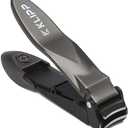 Nail Clippers for Men with Catcher - KLIPP Heavy Duty Razor-Sharp Self-Collecting Nail Cutter, Ergonomic Lever for Fingernails & Toenails, Ideal Gift for Men & Grooming Gifts Includes Ziplock Pouch