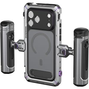 SmallRig Megatron Edition Dual Handheld Video Cage Kit for iPhone 17 Pro, Wireless Control Handle, Quick Release, Filmmaking & Live Streaming Kit with Case, Rotatable Handles, Lens Backplate-5585