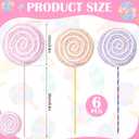 JellyArch 6 Pcs 16'' Large Candy Party Decorations Giant Lollipop Candies Prop Decor with Sticks for Christmas Tree Pastel Lollipop Photo Prop for Valentines Birthday Candy Party(Macaron Color)