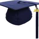 4 x Newrara Graduation Unisex Matte Adult Graduation Cap with Tassel (Blue)