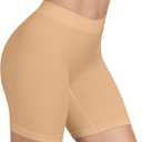 BESTENA Slip Shorts for Under Dresses Seamless Smooth Workout Yoga Bike Shorts for Women (Small, Nude)